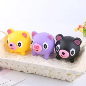 Bunny Squeeze Tongue Out Fidget Toys Talk Rabbit Pig Tiger Bear Squeak Ball Animal Screaming Doll Adult Kid Play Squeezing Toy